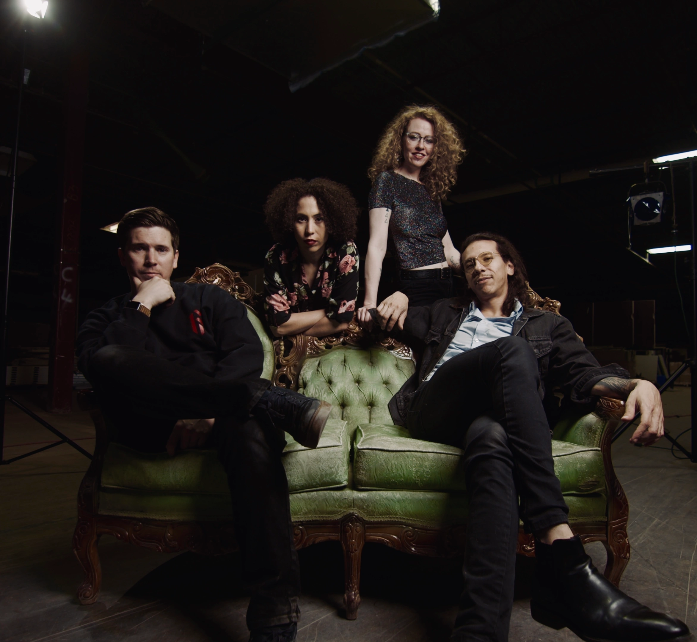 Around the green couch